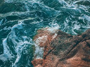 Preview wallpaper sea, rock, waves, water, stone