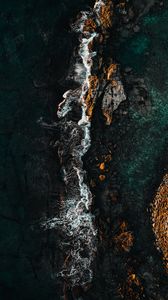 Preview wallpaper sea, rocks, aerial view, water, stones