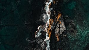 Preview wallpaper sea, rocks, aerial view, water, stones