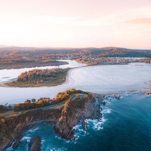 Preview wallpaper sea, rocks, aerial view, coast, landscape