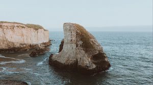 Preview wallpaper sea, rocks, cliff, coast, waves
