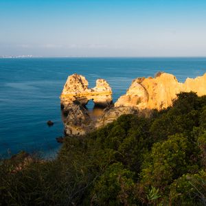 Preview wallpaper sea, rocks, coast, horizon