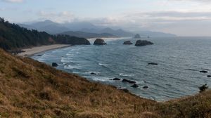 Preview wallpaper sea, rocks, landscape, sky