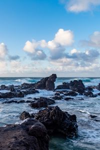 Preview wallpaper sea, rocks, shore, surf