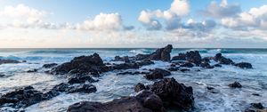 Preview wallpaper sea, rocks, shore, surf