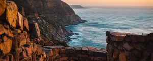 Preview wallpaper sea, rocks, stairs, stones, shore