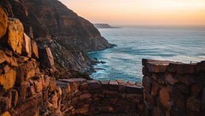 Preview wallpaper sea, rocks, stairs, stones, shore