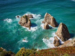 Preview wallpaper sea, rocks, water, waves, shore
