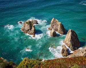 Preview wallpaper sea, rocks, water, waves, shore