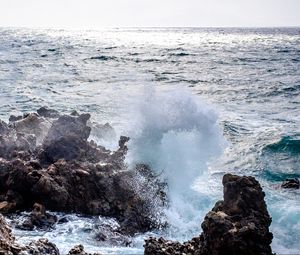 Preview wallpaper sea, rocks, waves, surf