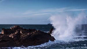 Preview wallpaper sea, rocks, waves, spray, water