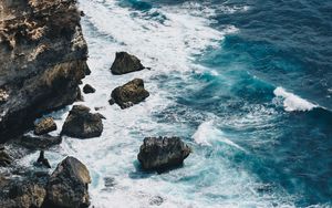 Preview wallpaper sea, rocks, waves, water, shore