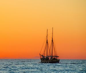 Preview wallpaper sea, sailboat, horizon