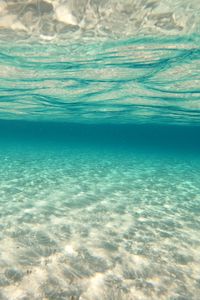 Preview wallpaper sea, sand, bottom, glare, underwater