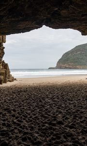 Preview wallpaper sea, sand, cave, nature