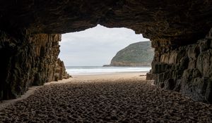 Preview wallpaper sea, sand, cave, nature