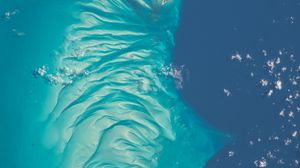 Preview wallpaper sea, sand, relief, clouds, aerial view