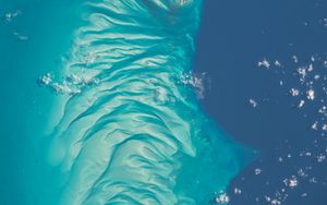 Preview wallpaper sea, sand, relief, clouds, aerial view