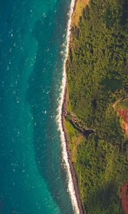 Preview wallpaper sea, shore, aerial view, island, water