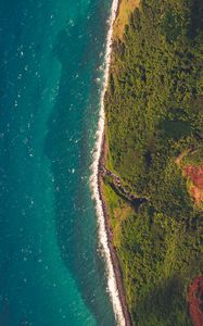 Preview wallpaper sea, shore, aerial view, island, water