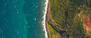 Preview wallpaper sea, shore, aerial view, island, water