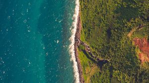 Preview wallpaper sea, shore, aerial view, island, water