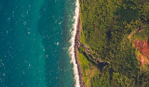 Preview wallpaper sea, shore, aerial view, island, water