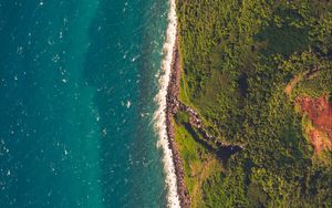 Preview wallpaper sea, shore, aerial view, island, water