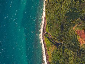 Preview wallpaper sea, shore, aerial view, island, water