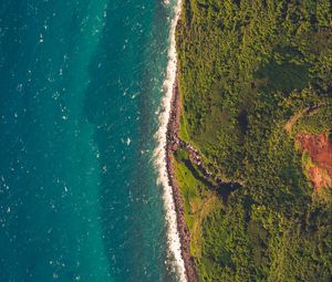 Preview wallpaper sea, shore, aerial view, island, water