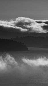 Preview wallpaper sea, shore, clouds, bw