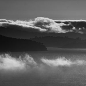 Preview wallpaper sea, shore, clouds, bw