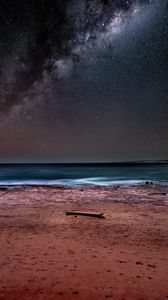 Preview wallpaper sea, shore, milky way, starry sky, stars, night