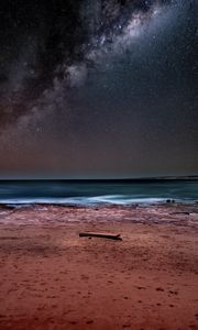 Preview wallpaper sea, shore, milky way, starry sky, stars, night