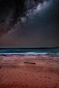 Preview wallpaper sea, shore, milky way, starry sky, stars, night