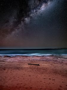 Preview wallpaper sea, shore, milky way, starry sky, stars, night