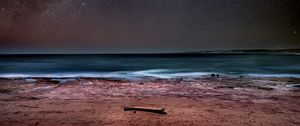 Preview wallpaper sea, shore, milky way, starry sky, stars, night