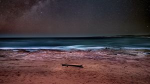 Preview wallpaper sea, shore, milky way, starry sky, stars, night