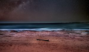 Preview wallpaper sea, shore, milky way, starry sky, stars, night