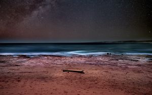 Preview wallpaper sea, shore, milky way, starry sky, stars, night