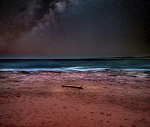 Preview wallpaper sea, shore, milky way, starry sky, stars, night