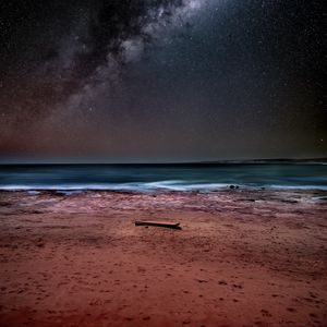 Preview wallpaper sea, shore, milky way, starry sky, stars, night