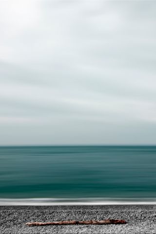 320x480 Wallpaper sea, shore, minimalism