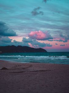 Preview wallpaper sea, shore, sunset, sand