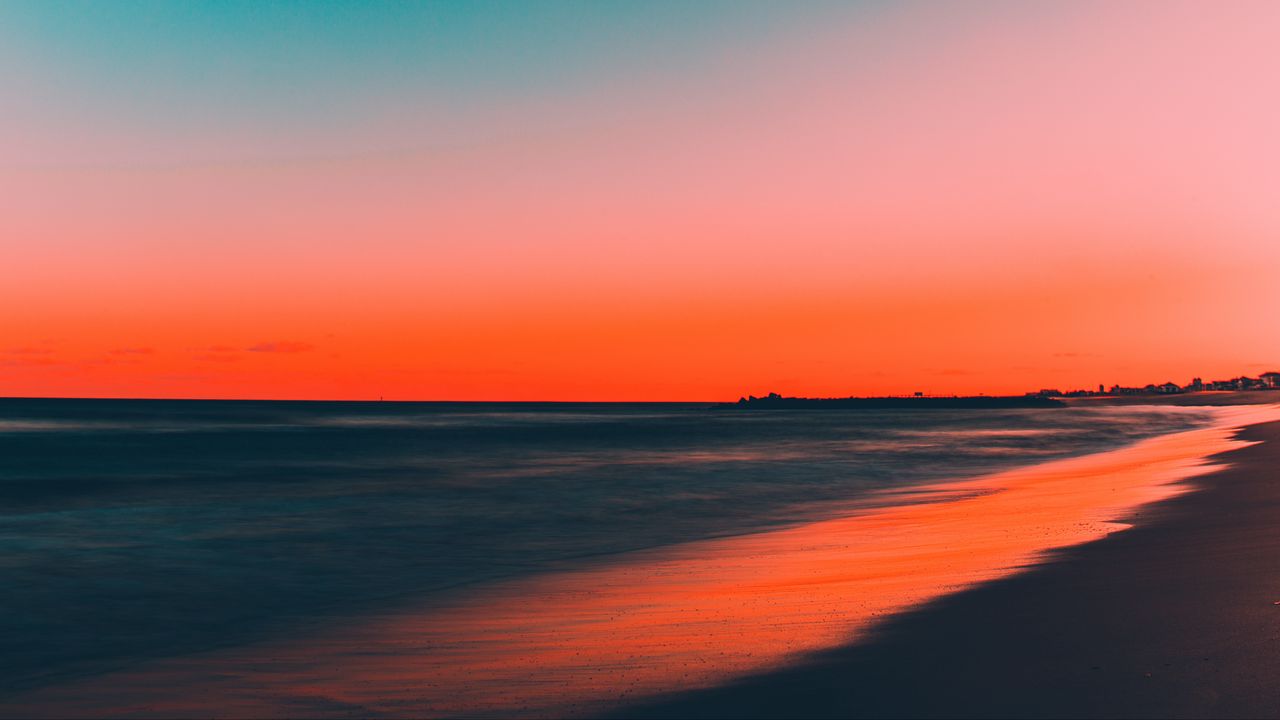 Wallpaper sea, shore, sunset, sky