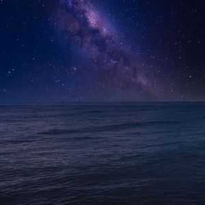 Preview wallpaper sea, sky, stars, night, dark