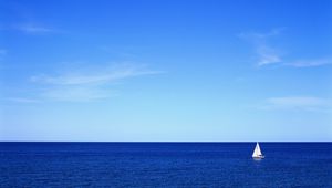Preview wallpaper sea, sky, yacht, sail, silence, serenity
