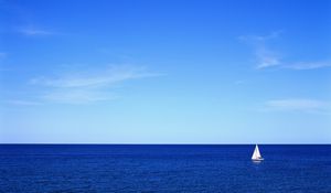 Preview wallpaper sea, sky, yacht, sail, silence, serenity