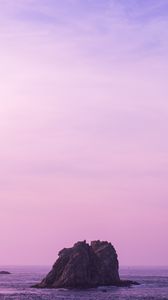 Preview wallpaper sea, stone, sky, lilac