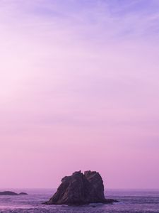 Preview wallpaper sea, stone, sky, lilac